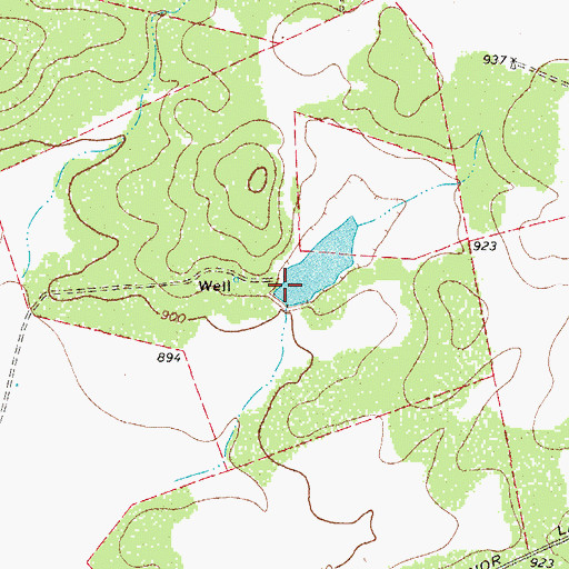 Topographic Map of Carter Lake, TX