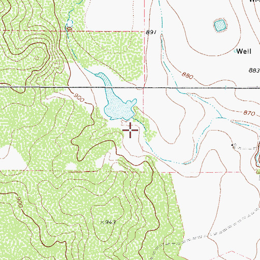 Topographic Map of Reagan Lake Dam, TX