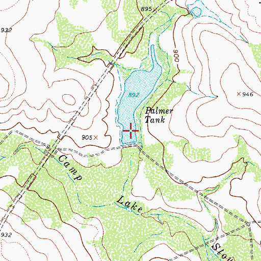 Topographic Map of Palmer Tank Dam, TX