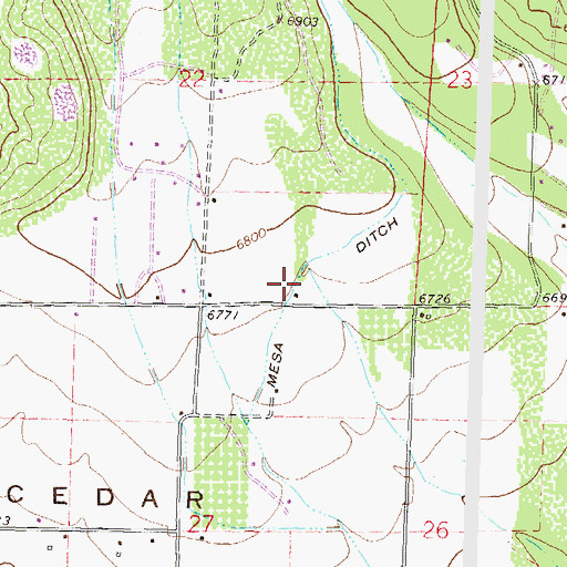 Topographic Map of Mesa Ditch, CO