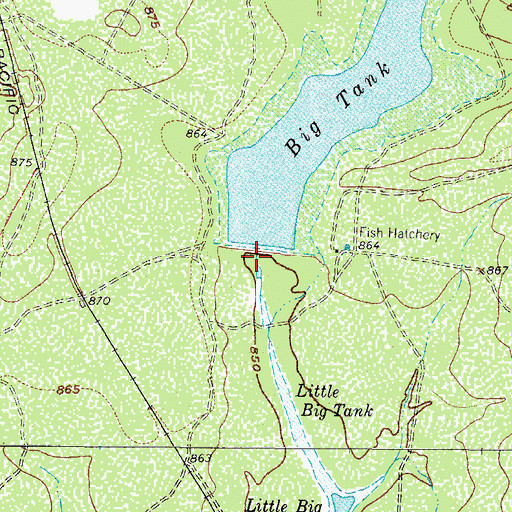 Topographic Map of Smyth Dam, TX