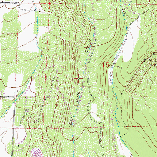 Topographic Map of Lone Pine Ditch, CO