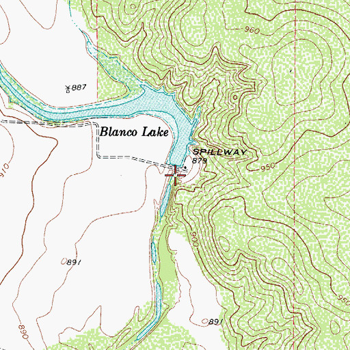 Topographic Map of Reagan Dam, TX