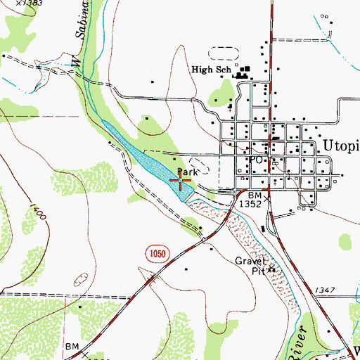 Topographic Map of Utopia Park Lake Dam, TX