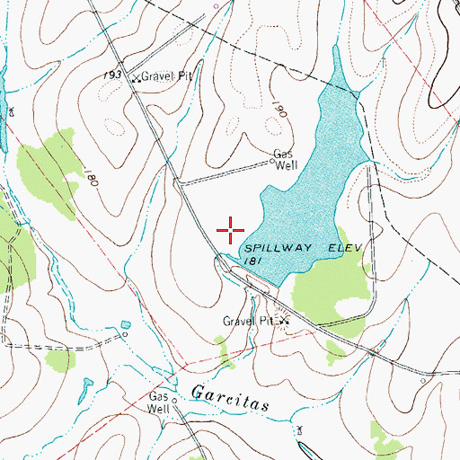 Topographic Map of Kuester Lake Dam, TX