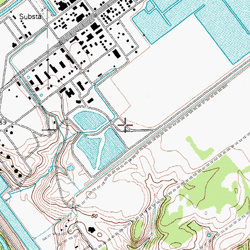 Topographic Map of Dupont Cooling Basin Dam, TX