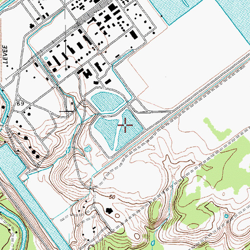 Topographic Map of Dupont Cooling Basin, TX
