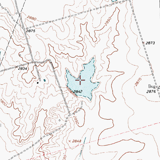Topographic Map of McElroy Reservoir, TX