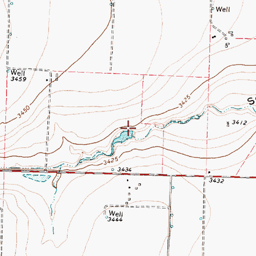 Topographic Map of Roy Stockett Dam, TX