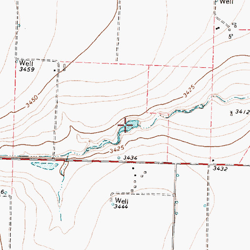 Topographic Map of Roy Stockett Reservoir, TX