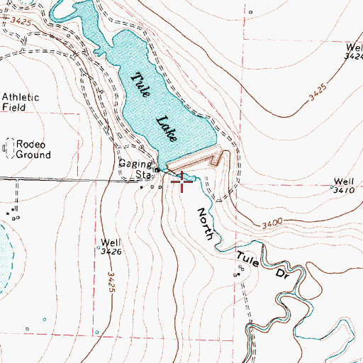 Topographic Map of Tule Lake Dam, TX