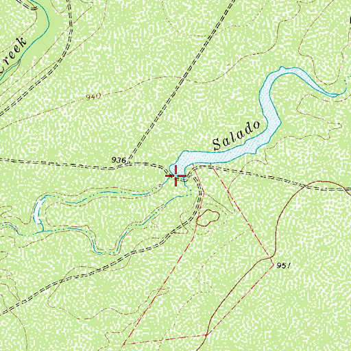 Topographic Map of L S Johnson Lake Dam, TX