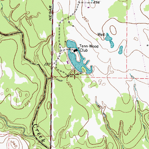 Topographic Map of Tennwood Club Dam, TX