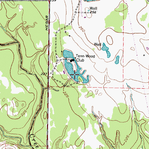 Topographic Map of Tennwood Club Lake, TX