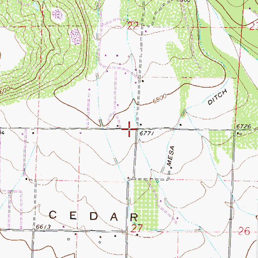 Topographic Map of Cedar Mesa, CO