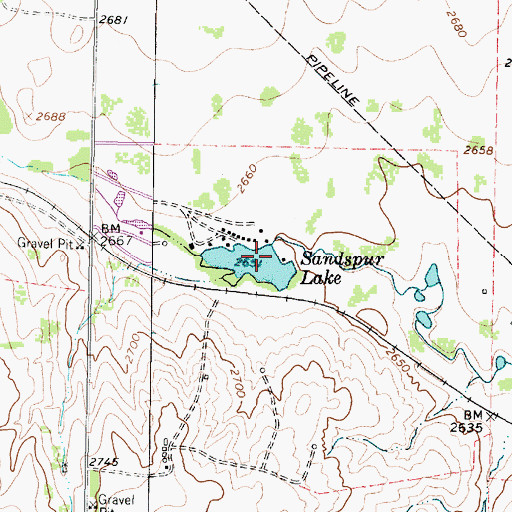 Topographic Map of Sandspur Club Lake Dam, TX
