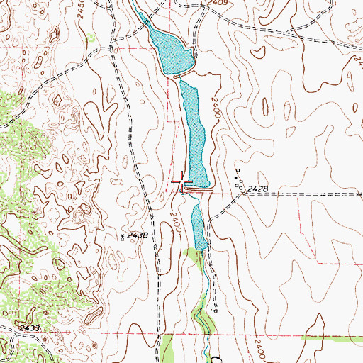 Topographic Map of Ed Unsen Lake Dam, TX