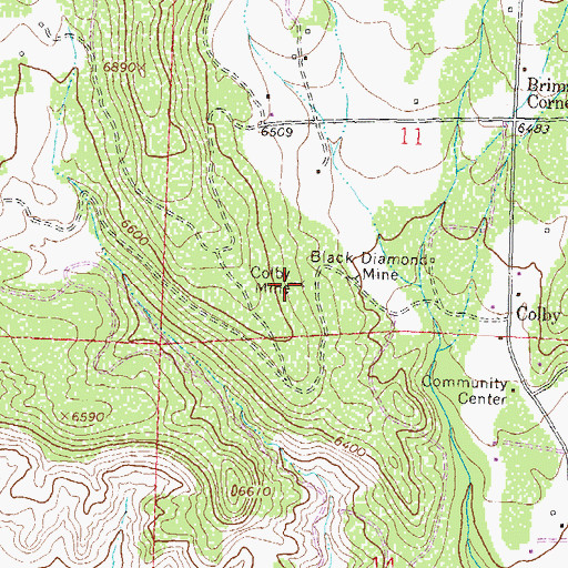 Topographic Map of Colby Mine, CO