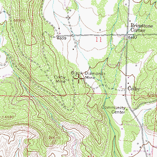 Topographic Map of Black Diamond Mine, CO