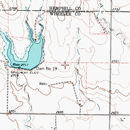 Topographic Map of Soil Conservation Service Site 18 Dam, TX