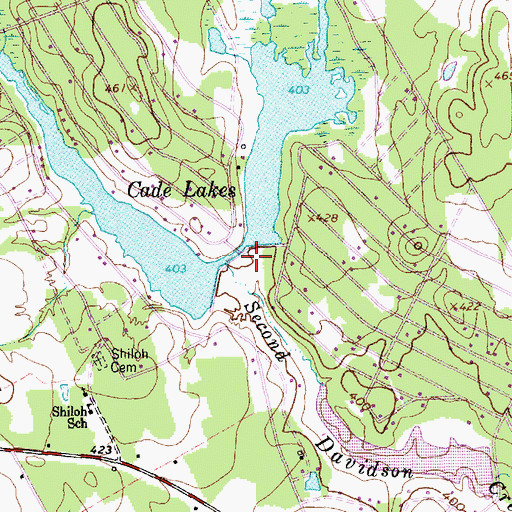 Topographic Map of East-West Lake Dam, TX