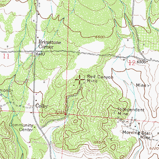 Topographic Map of Red Canyon Mine, CO