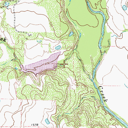 Topographic Map of Soil Conservation Service Site 13 Reservoir, TX