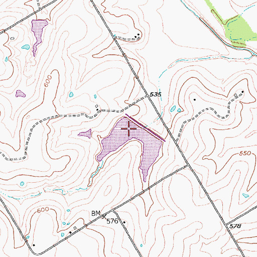 Topographic Map of Soil Conservation Service Site 80 Reservoir, TX