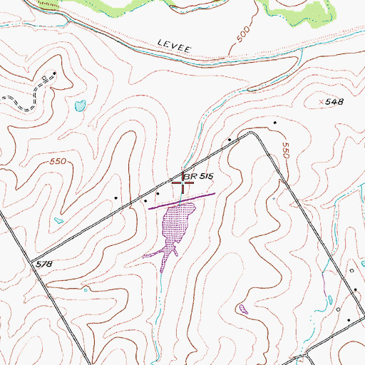 Topographic Map of Soil Conservation Service Site 81 Dam, TX