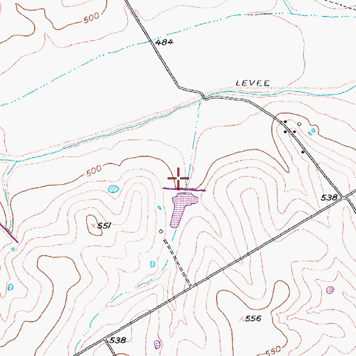 Topographic Map of Soil Conservation Service Site 83 Dam, TX