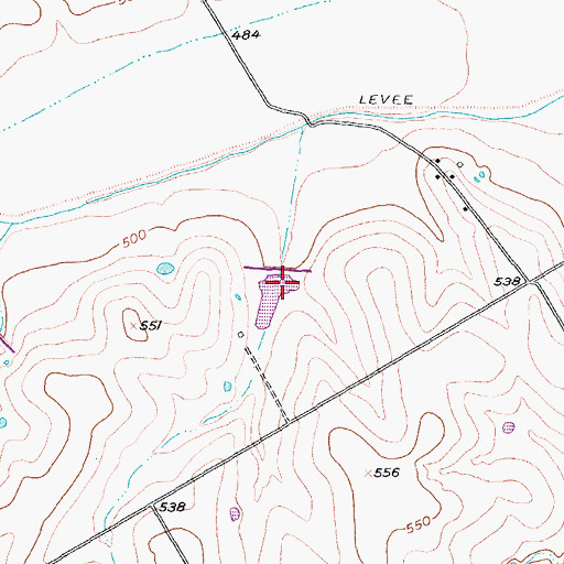 Topographic Map of Soil Conservation Service Site 83 Reservoir, TX
