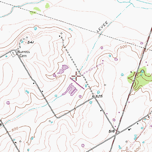 Topographic Map of Soil Conservation Service Site 86 Reservoir, TX