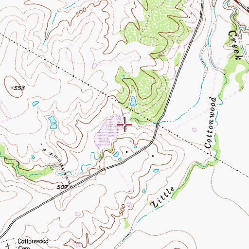 Topographic Map of Soil Conservation Service Site 90 Reservoir, TX