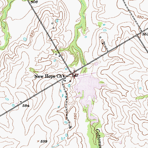 Topographic Map of Soil Conservation Service Site 93 Dam, TX