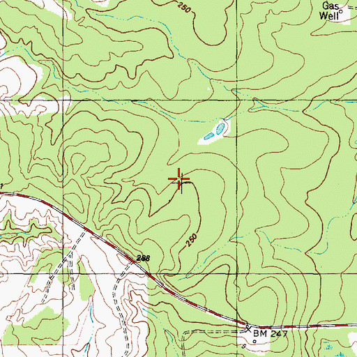 Topographic Map of Myrtle Lake Dam, TX
