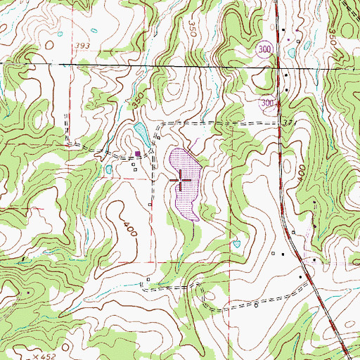 Topographic Map of Dixon Farms Lake, TX