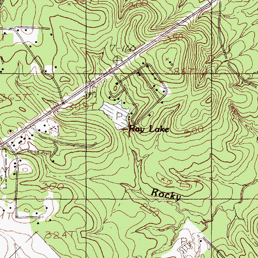 Topographic Map of Ray Lake Dam, TX