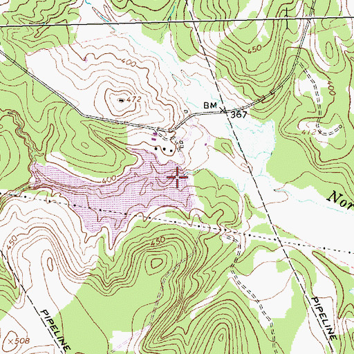 Topographic Map of Crews Lake Number 1 Dam, TX