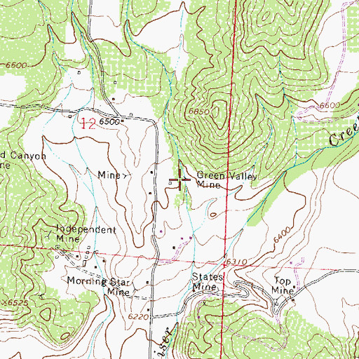 Topographic Map of Green Valley Mine, CO