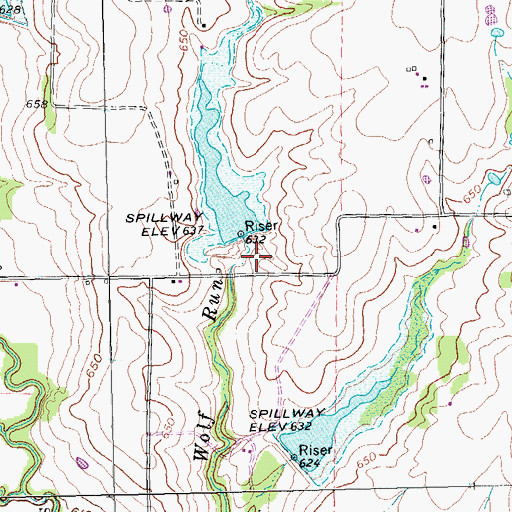 Topographic Map of Soil Conservation Service Site 3 Dam, TX