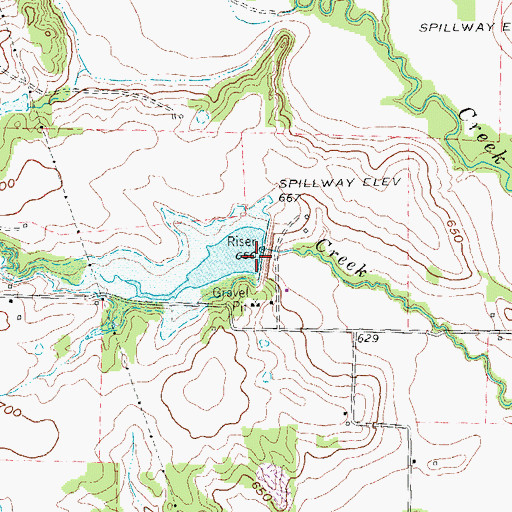 Topographic Map of Soil Conservation Service Site 5 Reservoir, TX
