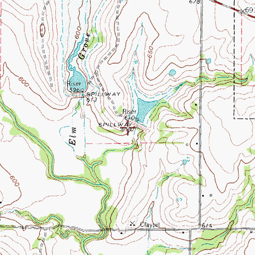 Topographic Map of Soil Conservation Service Site 15 Reservoir, TX