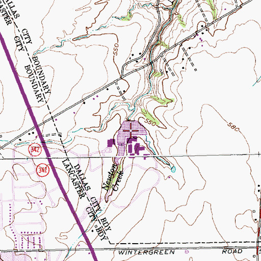 Topographic Map of Cedar Valley College Dam, TX