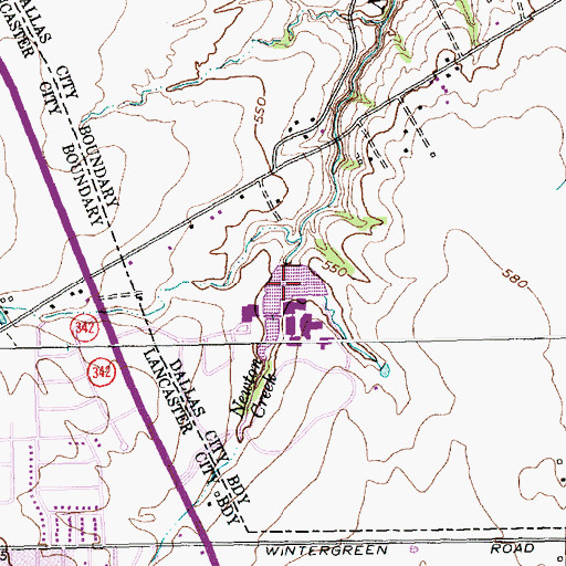 Topographic Map of Cedar Valley College Lake, TX