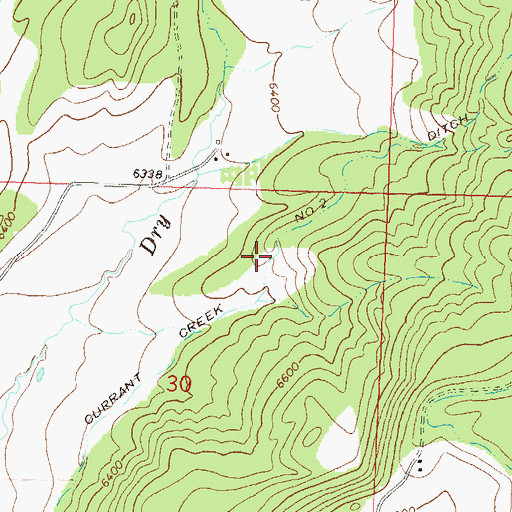 Topographic Map of Currant Creek Number 2 Ditch, CO