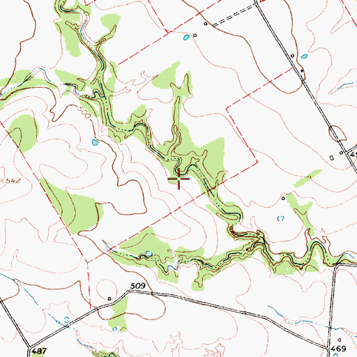 Topographic Map of Soil Conservation Service Site 134 Reservoir, TX