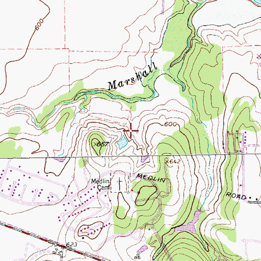 Topographic Map of Trophy Club Golf Dam, TX