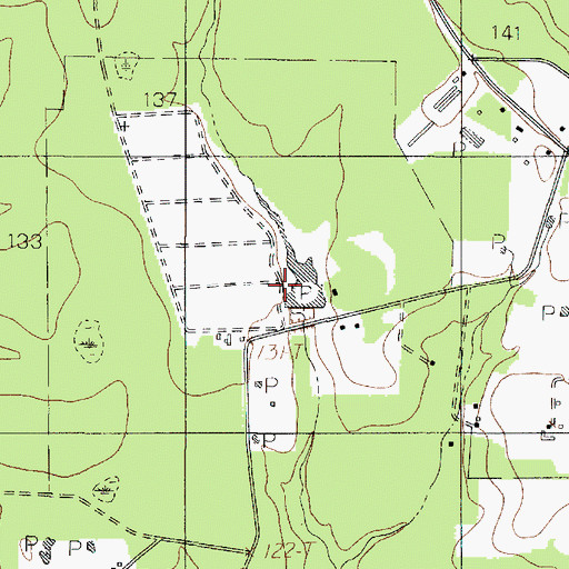Topographic Map of Temple Eastex Dam, TX