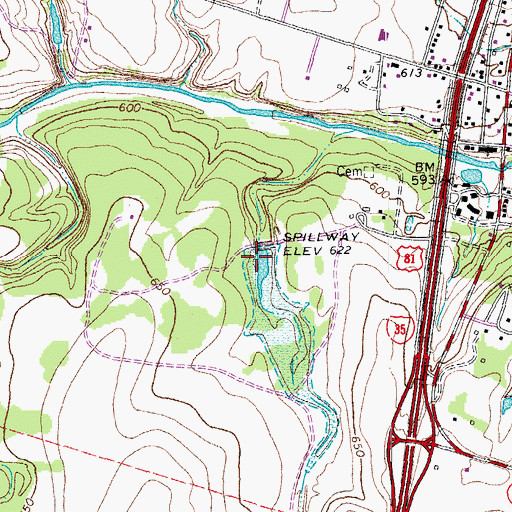 Topographic Map of E S C Robertson Ranch Lake, TX