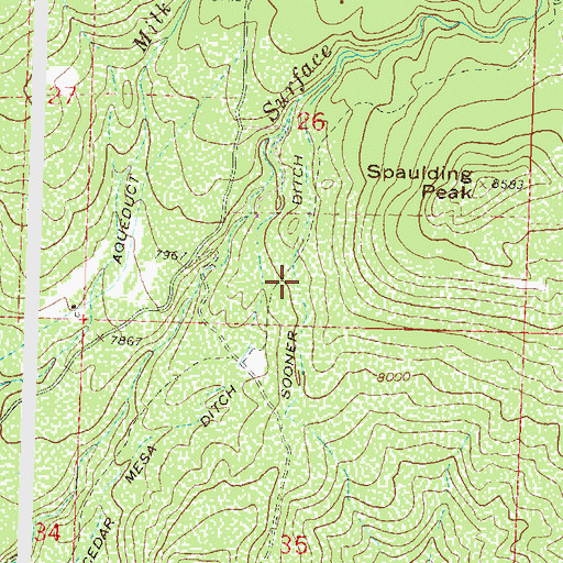 Topographic Map of Sooner Ditch, CO